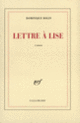 Couverture Lettre à Lise (Dominique Rolin)