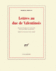 Couverture Lettres au duc de Valentinois (Marcel Proust)