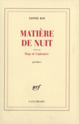 Couverture Matière de nuit/Eloge de l'éphémère ()