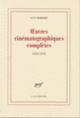 Couverture Œuvres cinématographiques complètes (Guy Debord)
