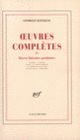 Couverture Œuvres complètes (Georges Bataille)