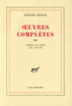Couverture Œuvres complètes (Antonin Artaud)