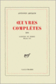 Couverture Œuvres complètes (Antonin Artaud)
