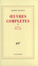 Couverture Œuvres complètes (Georges Bataille)