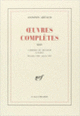 Couverture Œuvres complètes (Antonin Artaud)