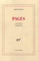 Couverture Pages (Jean Sulivan)