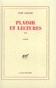 Couverture Plaisir et lectures (José Cabanis)