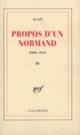 Couverture Propos d'un Normand ( Alain)