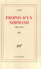 Couverture Propos d'un Normand ( Alain)
