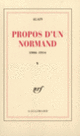Couverture Propos d'un Normand ( Alain)