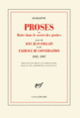 Couverture Proses ou boire dans le secret des grottes/Avec Jean Follain/Exercice de conversation (1935-1997) (Eugène Guillevic)