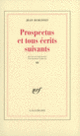 Couverture Prospectus et tous écrits suivants (Jean Dubuffet)