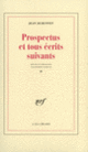 Couverture Prospectus et tous écrits suivants (Jean Dubuffet)