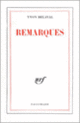 Couverture Remarques (Yvon Belaval)