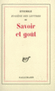 Couverture Savoir et goût ( Étiemble)
