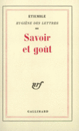 Couverture Savoir et goût ()