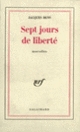 Couverture Sept jours de liberté (Jacques Bens)