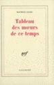 Couverture Tableau des mœurs de ce temps (Maurice Sachs)
