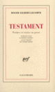 Couverture Testament (Roger Gilbert-Lecomte)