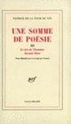 Couverture Une Somme de poésie (Patrice de La Tour du Pin)
