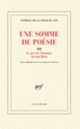 Couverture Une Somme de poésie (Patrice de La Tour du Pin)