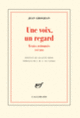 Couverture Une voix, un regard (Jean Grosjean)
