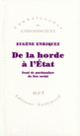 Couverture De la horde à l'État (Eugène Enriquez)