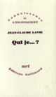 Couverture Qui je...? (Jean-Claude Lavie)