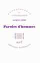 Couverture Paroles d'hommes (Jacques André (1946 - ....))