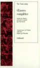 Couverture Œuvres complètes ( Tao Yuan-ming)