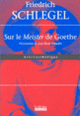 Couverture Sur le «Meister» de Goethe (Friedrich von Schlegel)