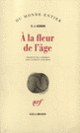 Couverture À la fleur de l'âge (Samuel Joseph Agnon)