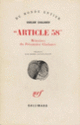 Couverture «Article 58» (Varlam Chalamov)