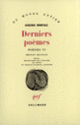 Couverture Derniers poèmes (Eugenio Montale)