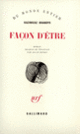 Couverture Façon d'être (Kazimierz Brandys)