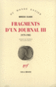 Couverture Fragments d'un Journal (Mircea Eliade)