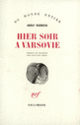 Couverture Hier soir à Varsovie (Adolf Rudnicki)