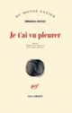 Couverture Je t'ai vu pleurer (Immanuel Mifsud)