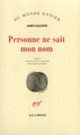 Couverture Personne ne sait mon nom (James Baldwin)