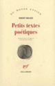 Couverture Petits textes poétiques (Robert Walser)