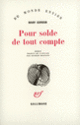Couverture Pour solde de tout compte (Mary Gordon)