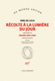 Couverture Récolte à la lumière du jour/Œuvre sur l'eau (Erri De Luca)