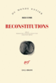 Couverture Reconstitutions (Nick Flynn)