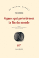Couverture Signes qui précéderont la fin du monde (Yuri Herrera)