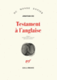 Couverture Testament à l'anglaise (Jonathan Coe)