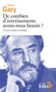 Couverture De combien d'avertissements avons-nous besoin ? (Romain Gary)