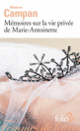 Couverture Mémoires sur la vie privée de Marie-Antoinette (Madame Campan)