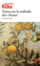 Couverture Notes sur la mélodie des choses et autres textes (Rainer Maria Rilke)