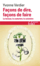 Couverture Façons de dire, façons de faire (Yvonne Verdier)
