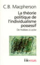 Couverture La Théorie politique de l'individualisme possessif (Crawford Brough Macpherson)